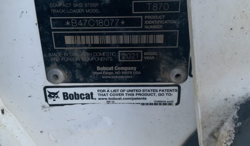 2021 T870 Bobcat track loader full