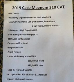 2019 CASE IH MAGNUM 310 CVT full