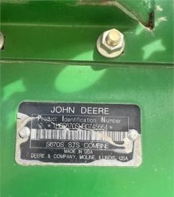 2012 JOHN DEERE S670 full