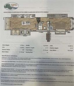 2021 FOREST RIVER CEDAR CREEK CHAMPAGNE 38EBS full