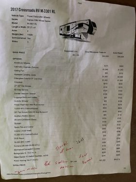 2017 Crossroads RV M-3301 RL