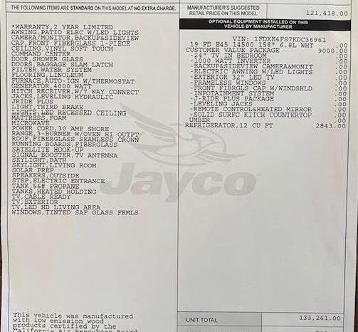 2019 JAYCO GREYHAWK PRESTIGE 31FP full